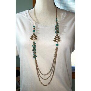 Prizma Green Faceted Bead Necklace -- NWTS -- 40"